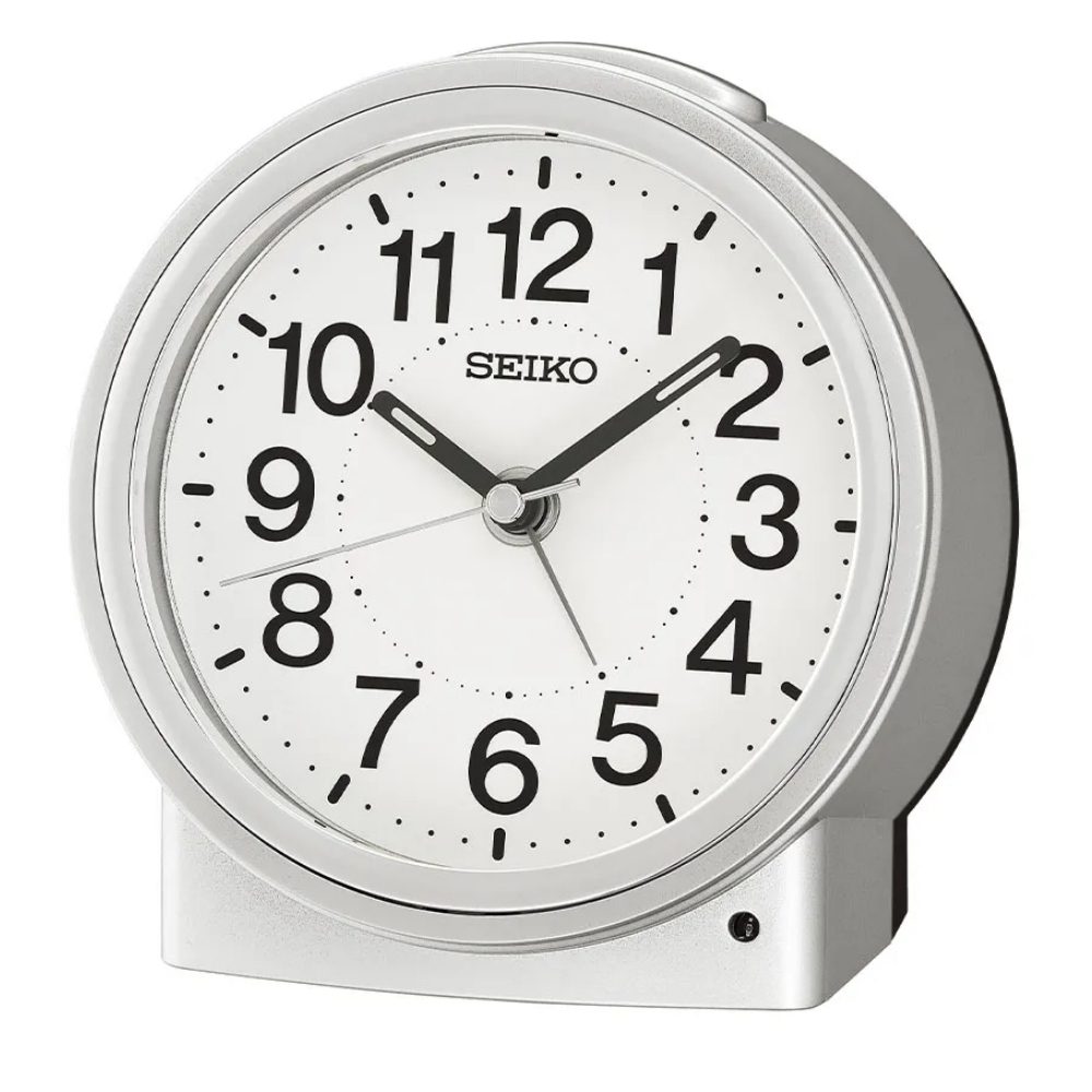 SEIKO 精工 滑動式秒針嗶嗶聲靜音貪睡鬧鐘 QHE199S, , large