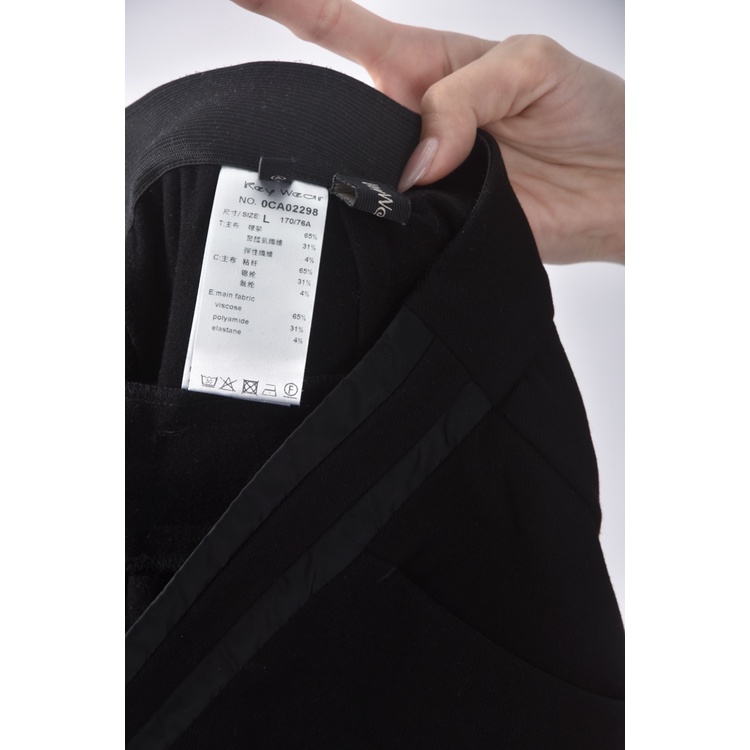 (3XL) key wear高腰質感黑色長褲二手衣, , large