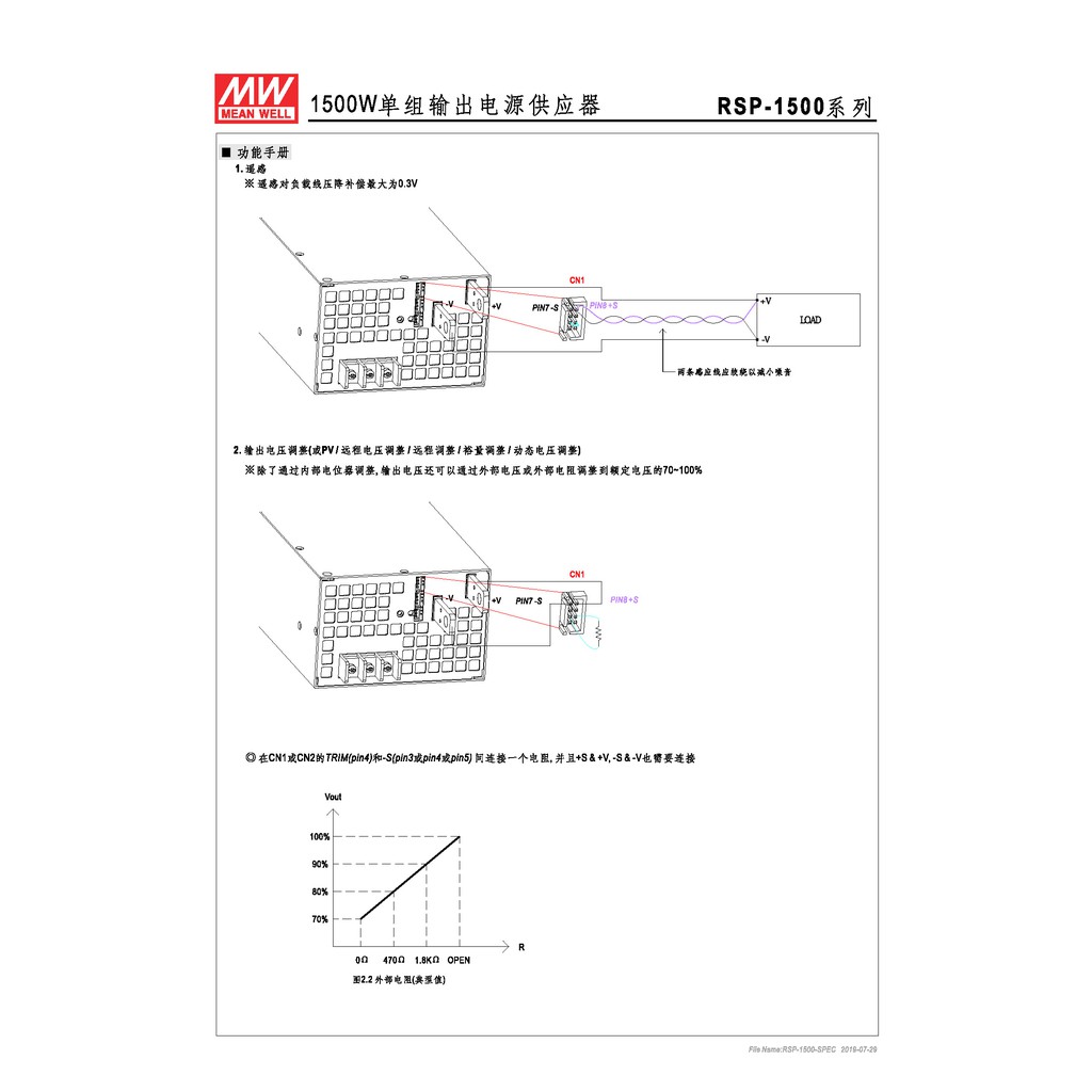 明緯 1500W單組輸出電源供應器(RSP-1500-12), , large