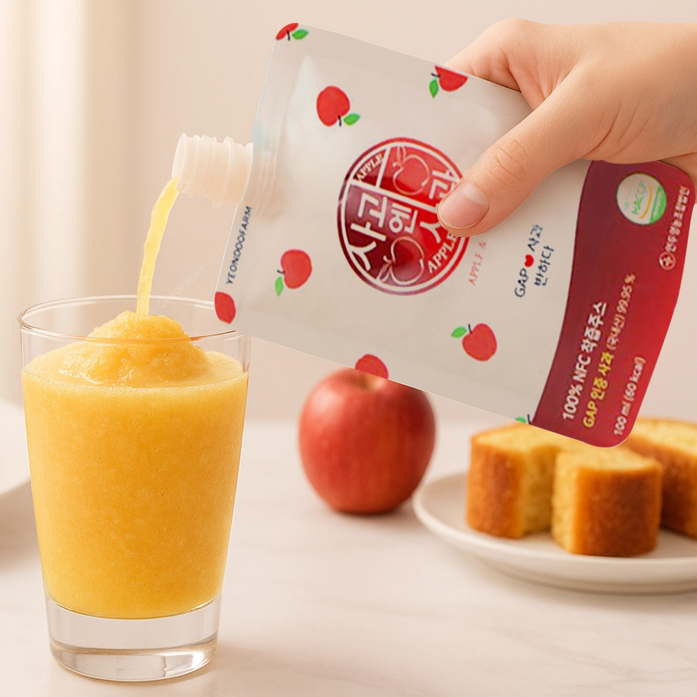 【韓國YEONDOOFARM妍杜農場】NFC 100% 好農蘋果汁禮盒組 (100ml × 20包), , large