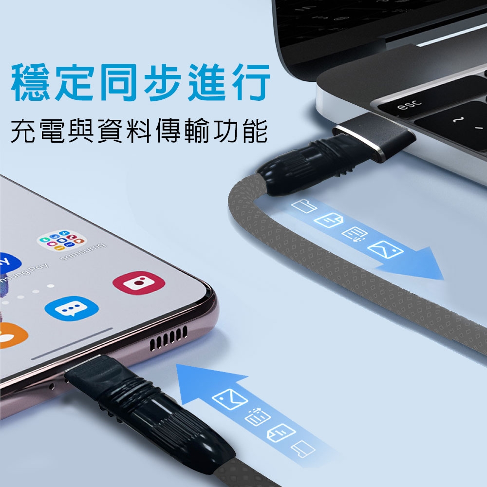 GliTTER GT-2588 TYPE-C to TYPE-C mobile phone charging neck lanyard One rope multi-purpose supports 20W fast charging and synchronous transmission, , large