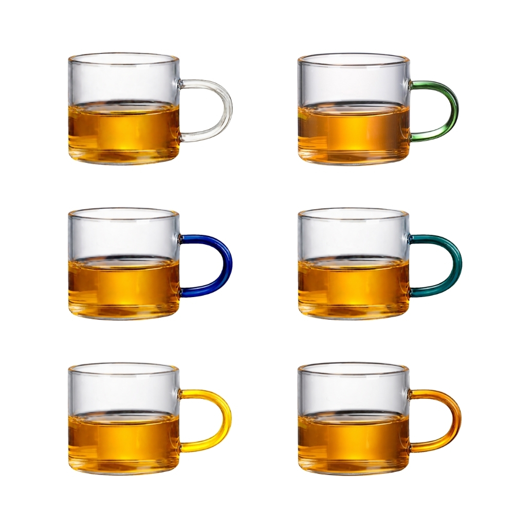 【GlassKing】GK-320 耐熱玻璃杯 一盒六色 迷你玻璃杯 試飲杯 咖啡杯 水杯 茶杯 酒杯, , large