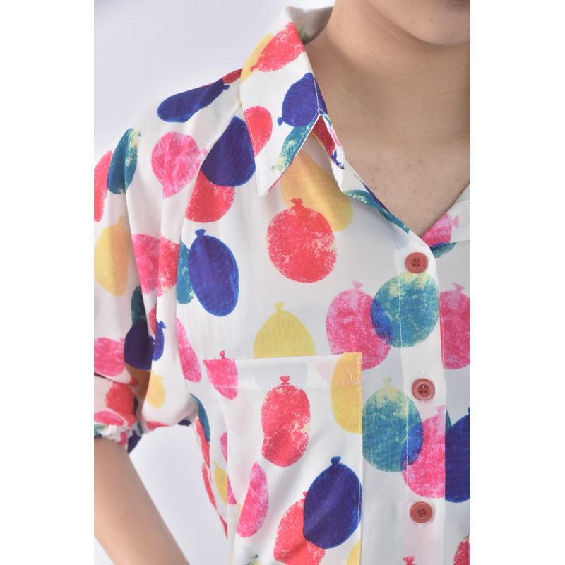 (S) fashion質感氣球粉色短袖上衣二手衣, , large