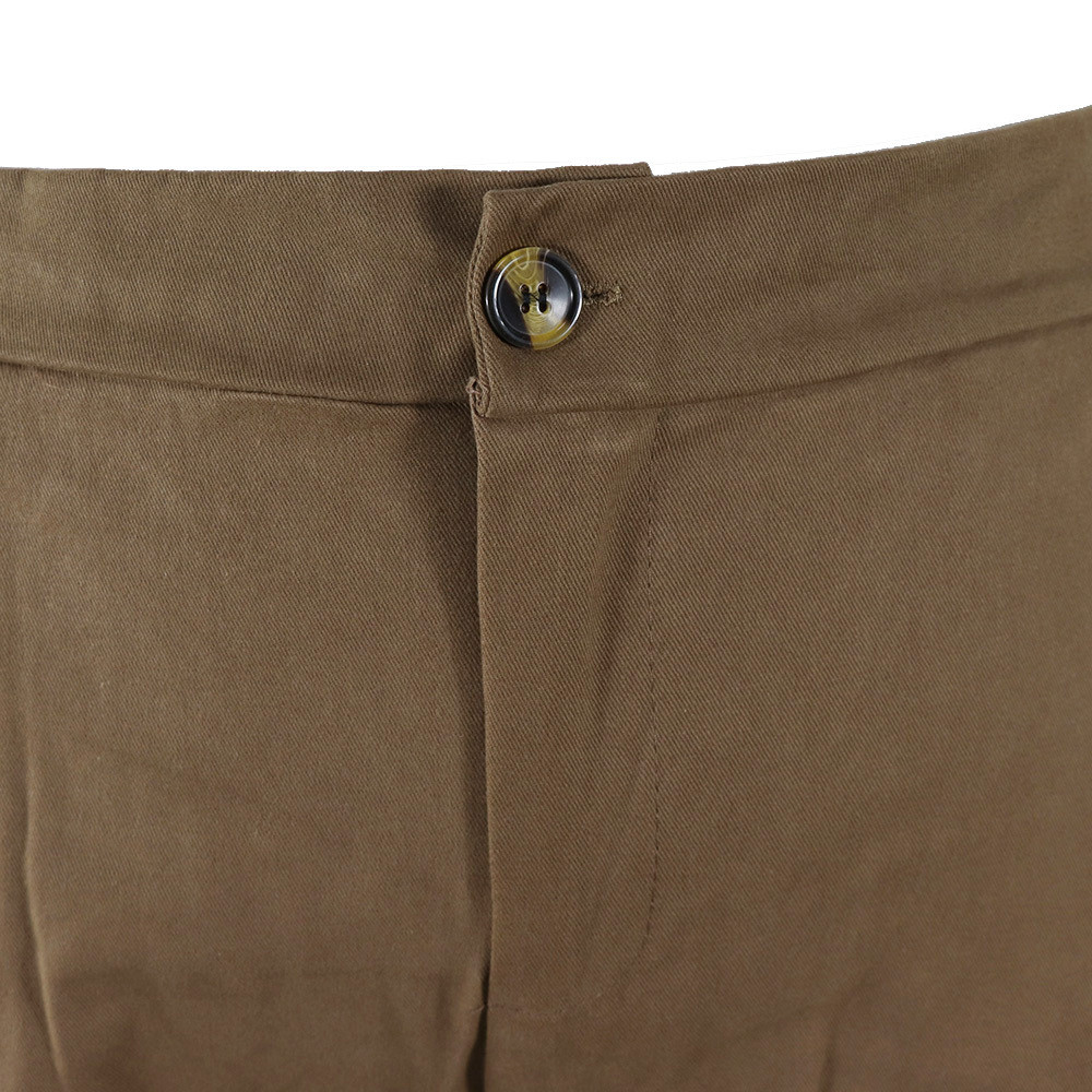 特大尺碼-版型偏大 女款 高腰 直筒 休閒褲-黑/棕-0104075, , large