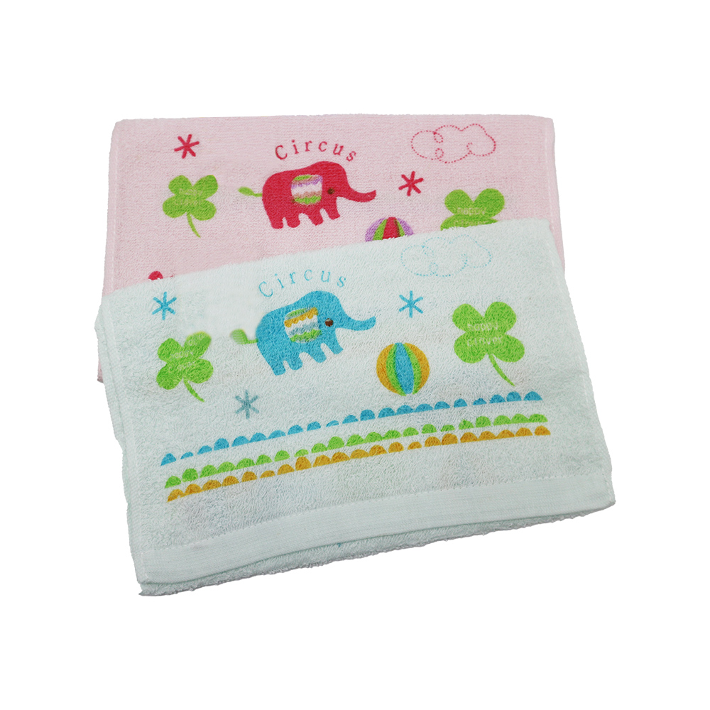 卡通印花童巾-歡樂象-12入, , large