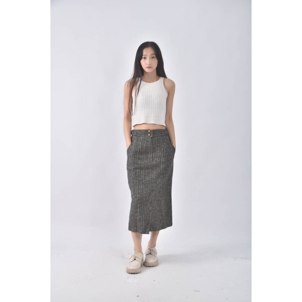 (S) 欣合身灰色長裙二手衣, , large