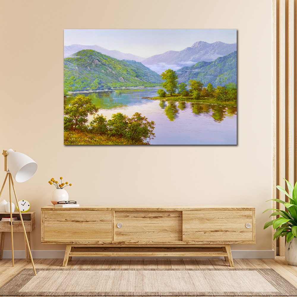【御畫房】山青水秀 國家一級畫師手繪油畫60×90cm(VF-80), , large