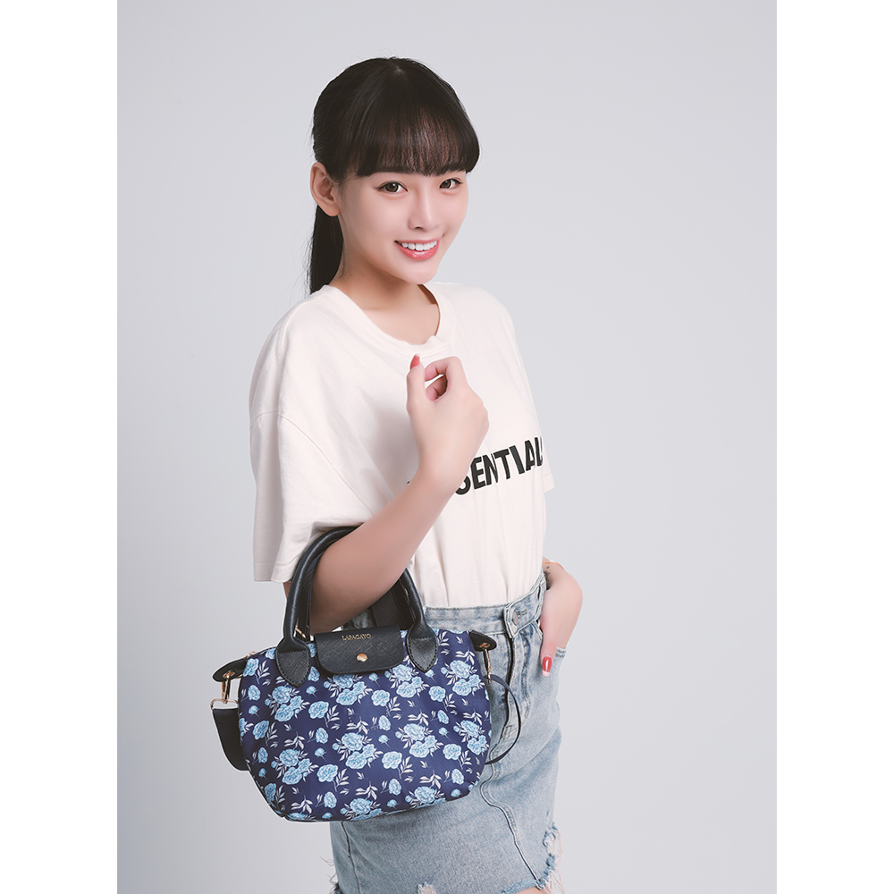 【lapagayo】典雅玫瑰尼龍手提包-PI-06399A-3-56藍色, , large