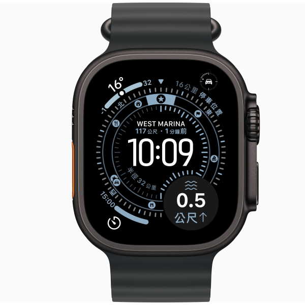 Apple Watch Ultra 3 LTE 49mm 黑色鈦金屬錶殼黑色海洋錶帶 M/L (2025) _ 台灣公司貨 ＋ 專用 (錶貼 & 錶套), , large