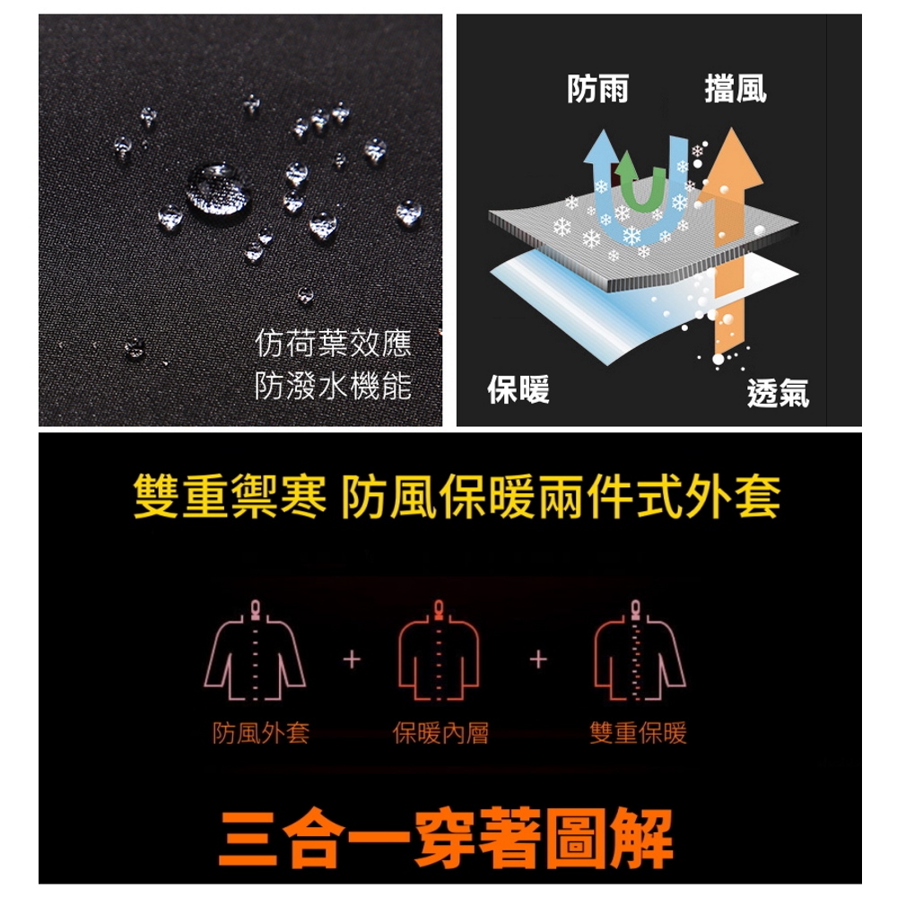【天天免運】DZRZVD 杜戛地230866女款兩件式外套～防風防水外套+密絲絨刷毛衣～防水防風保暖、YKK拉鍊、銀狐絨, , large