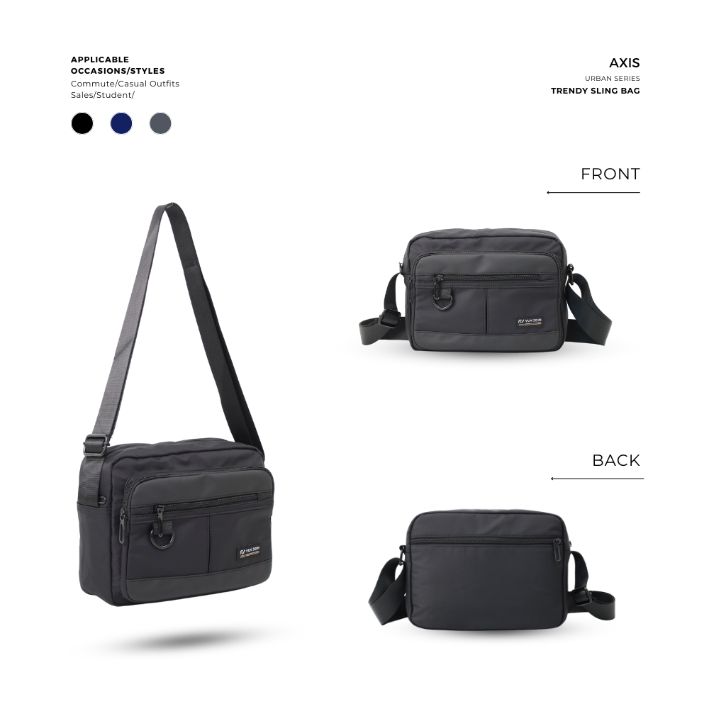 【YUNJOIN】AXIS 潮流斜背包-灰色   上班族 學生 業務 資料斜肩包 外出小包, , large