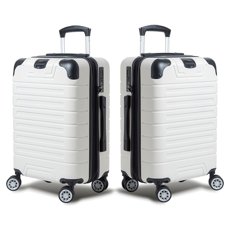 【Alldma鷗德馬】25吋追星款拉鏈行李箱H6-白拉絲(贈保護套C2+B2棋盤束帶+多功能海關鎖)