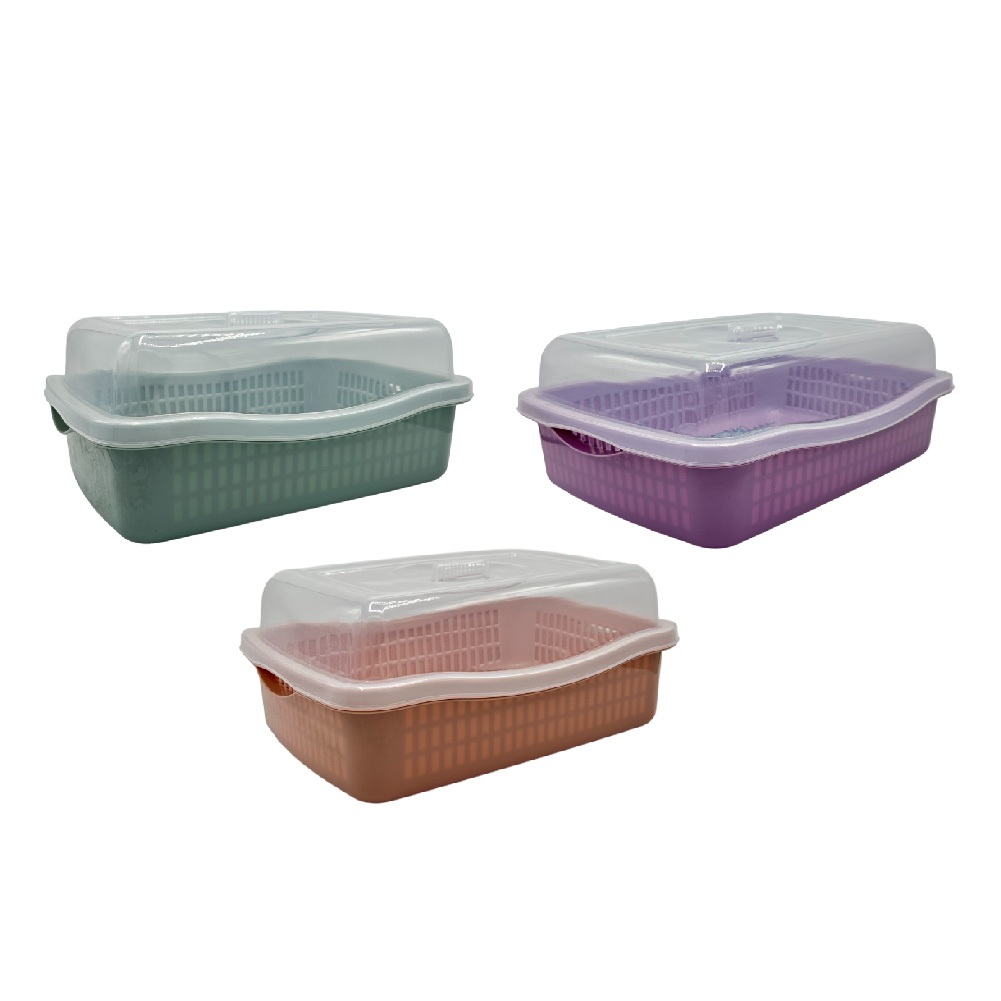 碗籃 附蓋 瀝水籃 碗盤瀝水籃 方形瀝水籃【Ho覓好物】多功能瀝水籃 附蓋瀝水籃 長形瀝水籃 雙層瀝水籃 YHX2455, , large