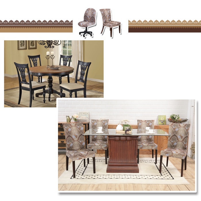 【格藍傢飾】超彈力萬用椅套/椅罩-古典花咖 高質感 超彈力 餐椅套 椅子套 椅子保護套 彈力椅套 餐廳椅套, , large