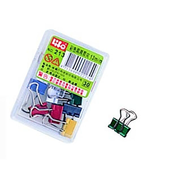 【 徠福 】彩色 兩用票夾 長尾夾 /盒   -  NO.213, , large