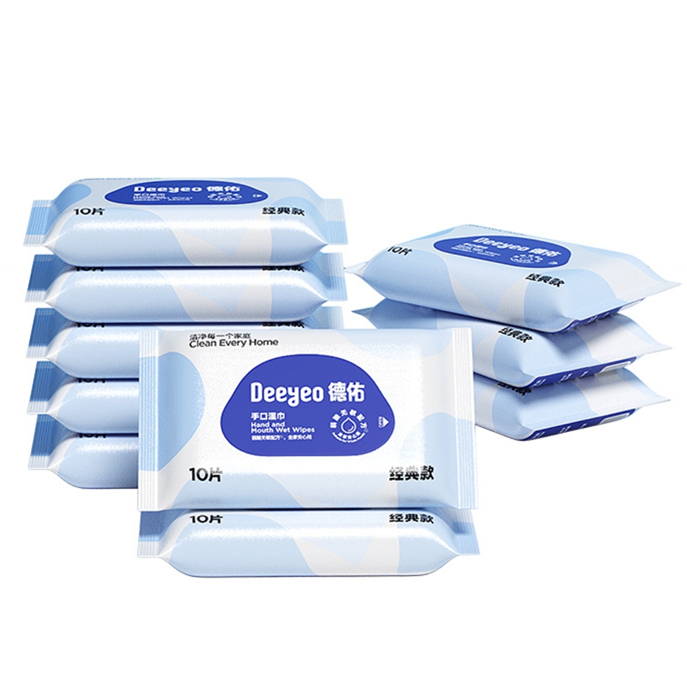 Hand & Mouth Wipes Travel Pack / 10 Sheets per Pack / 1 Pack, , large