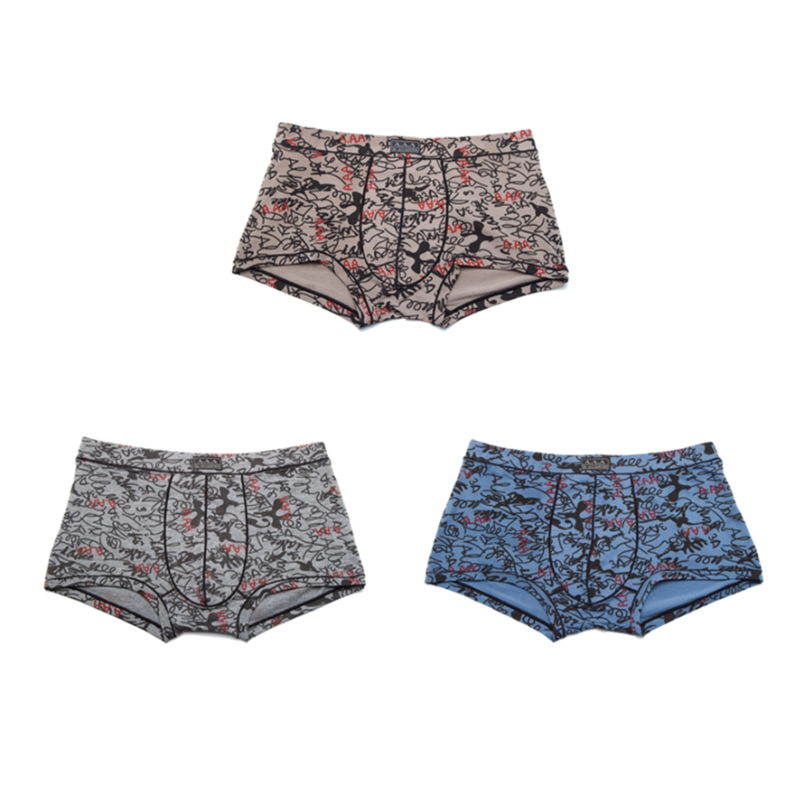 ﹝ 3A-Alliance ﹞義式塗鴨四角褲/水藍色, , large