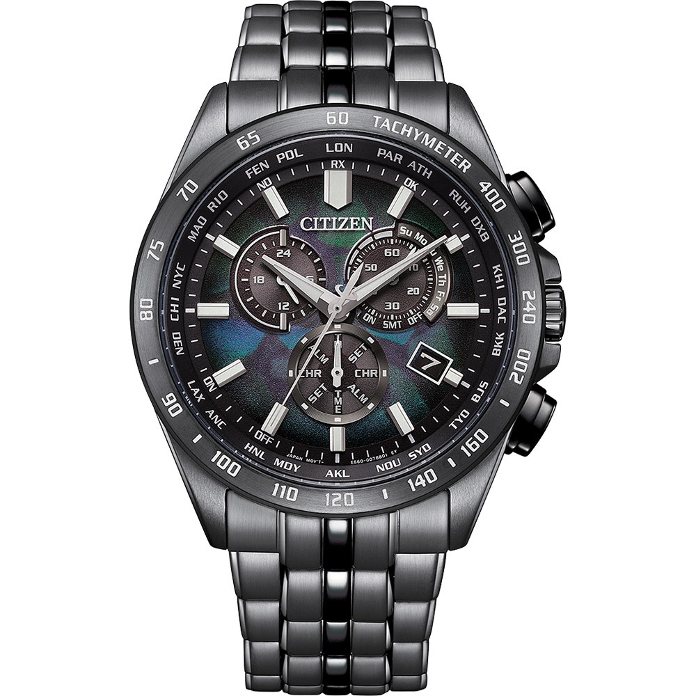 CITIZEN 星辰 100週年限量宇宙幻彩 光動能電波手錶 CB5878-56E, , large