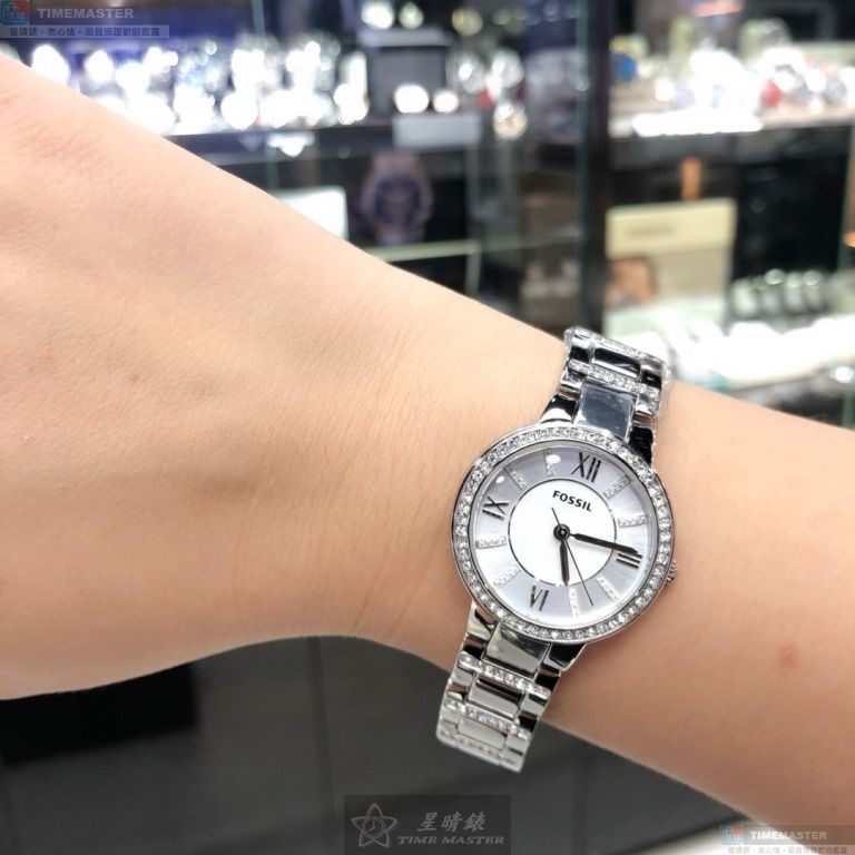 [星晴錶業]FOSSIL手錶,36mm,FS00133白色錶面銀錶殼銀色精鋼錶帶款, , large