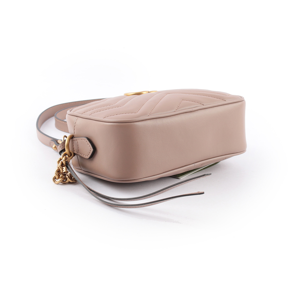 GUCCI Marmont mini款方型側背鍊包/藕粉, , large