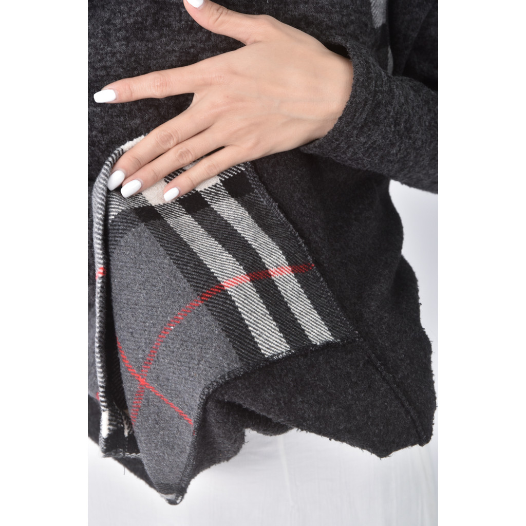 (S) 質感格紋灰色洋裝二手衣, , large