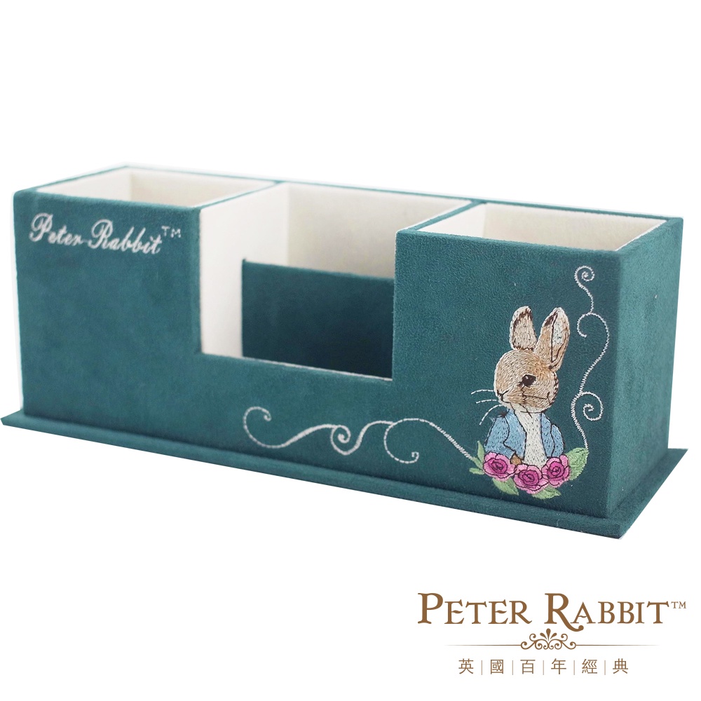 【世豐】Peter Rabbit比得兔仿麂皮電繡置物盒-綠, , large