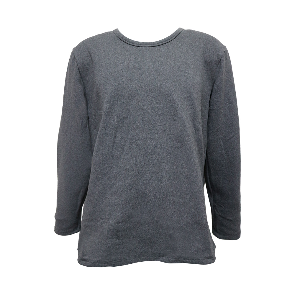 男羊毛蠶絲保暖衣-圓領-6861-麻灰色-L號-2件, , large