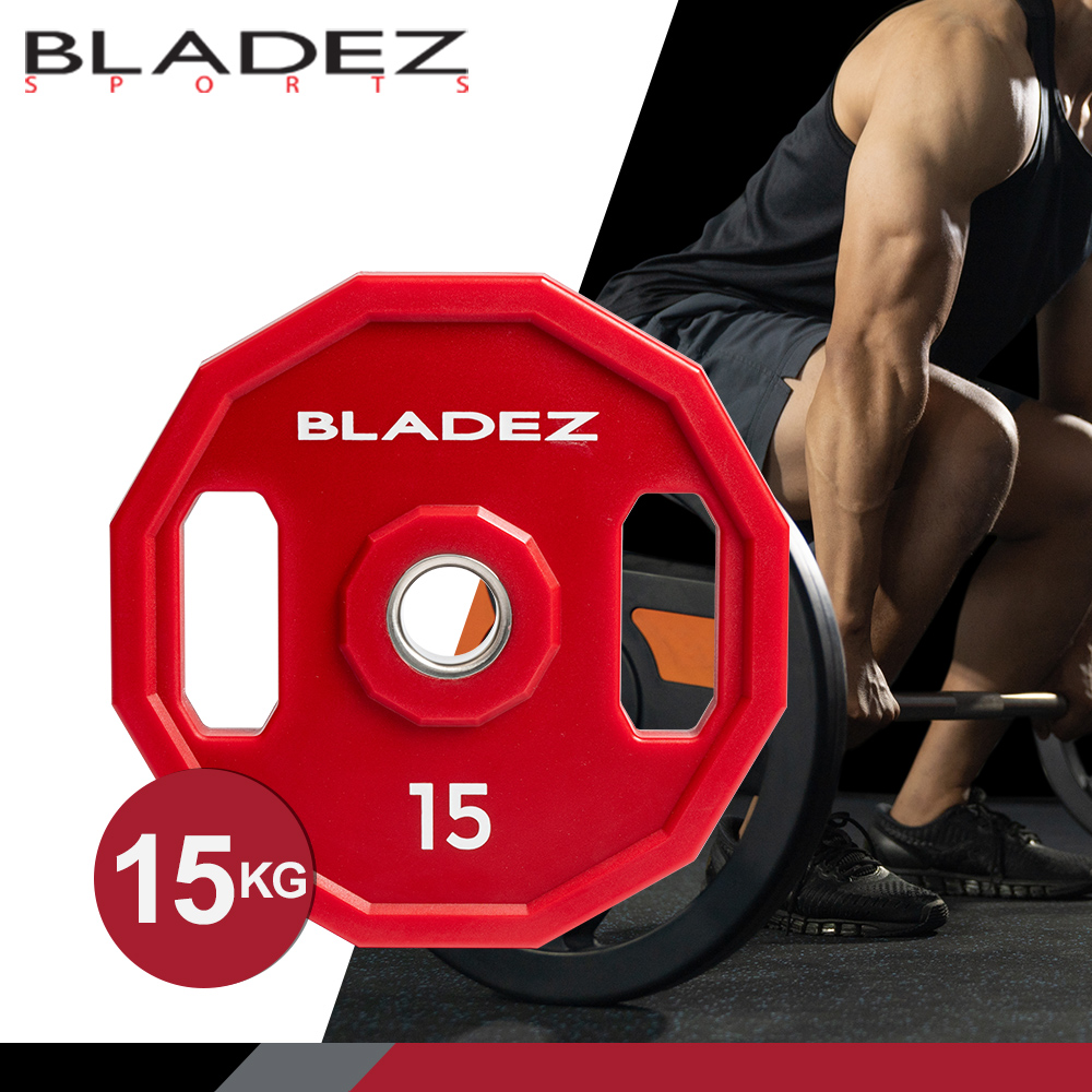 【BLADEZ】OP5-CPU彩色多邊形包膠槓片-15KG (二入組), , large