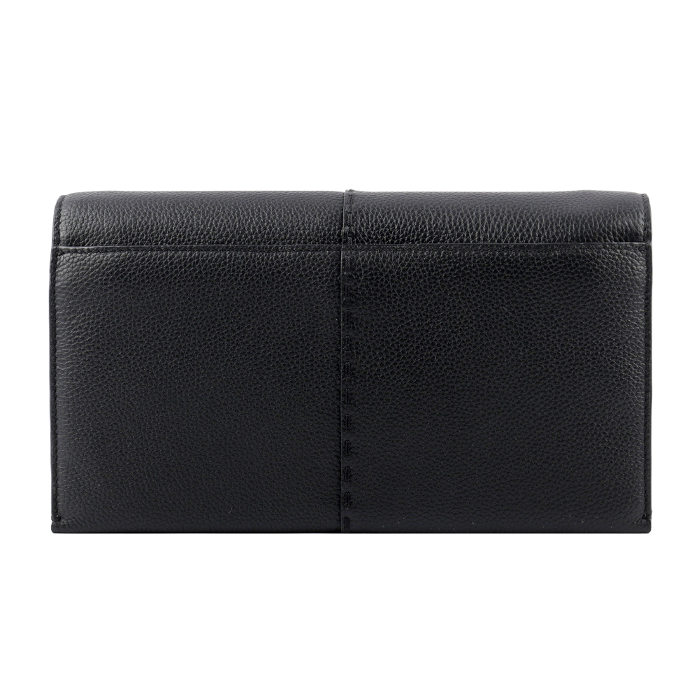 TORY BURCH McGRAW 鵝卵石皮革皮夾式斜背包/黑色, , large