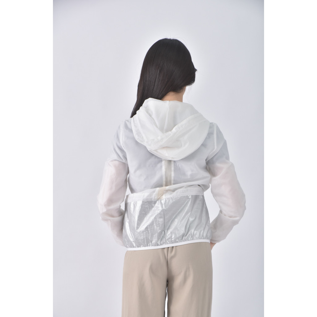 (S) adidas運動連帽白色外套二手衣, , large