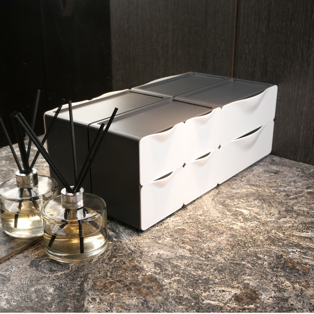 [O-Life] Stackable Desktop Drawer Cabinet-2 Drawers Gray Model, , large
