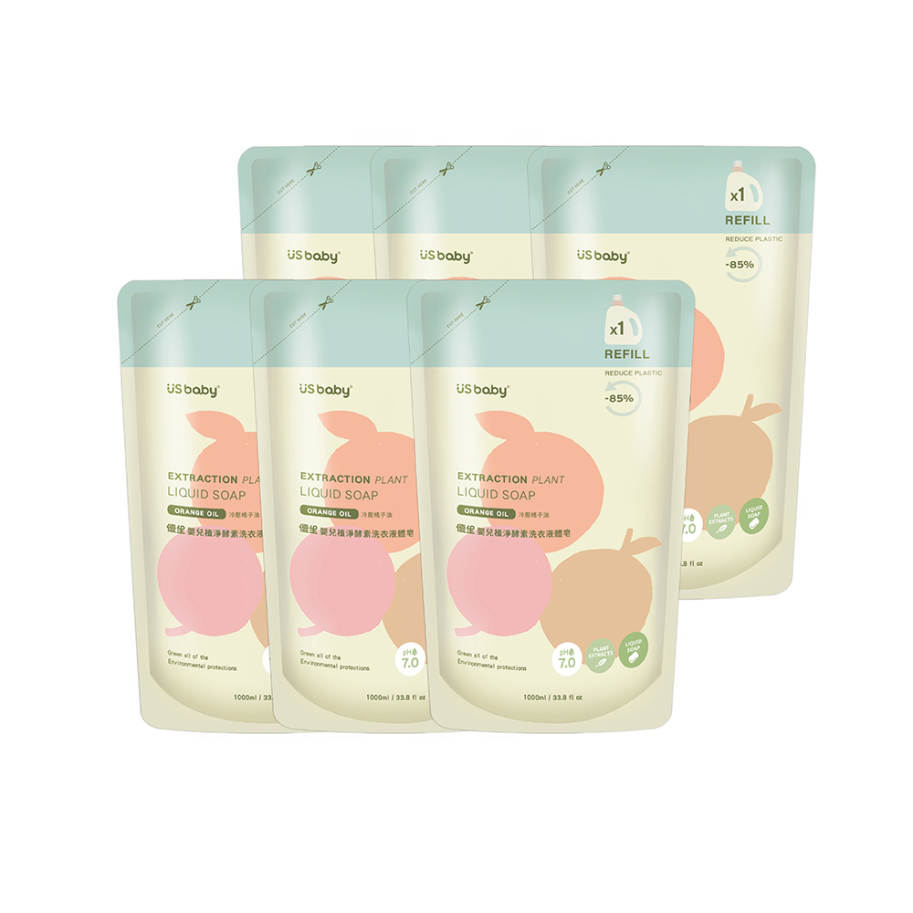 優生嬰兒植淨酵素洗衣液體皂-補充包 (6入)