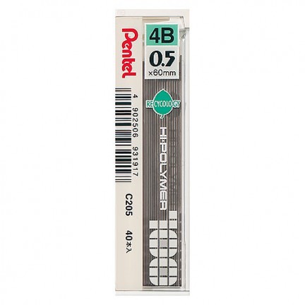 飛龍Pentel  0.5mm自動鉛筆芯 (C205)*2B, , large