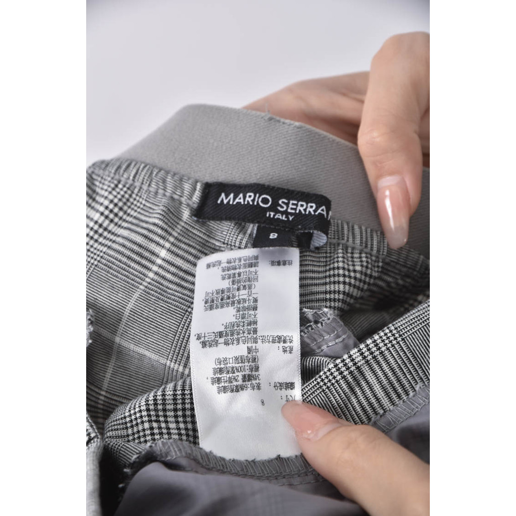 (3XL) mario serrani高腰西裝格紋灰色長褲二手衣, , large