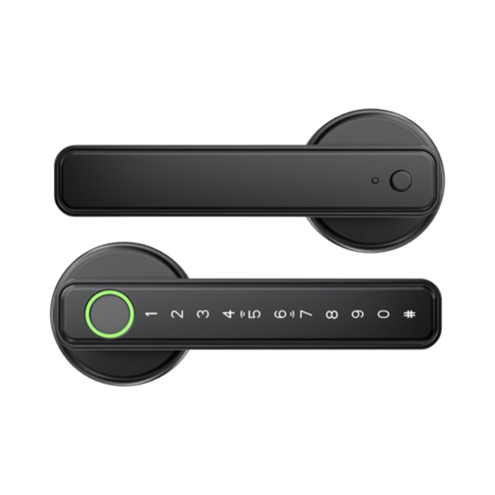 五合一智能指紋門把鎖/黑色, , large