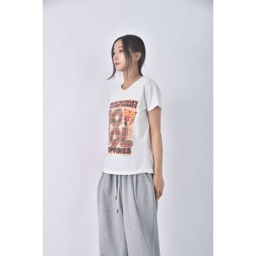 (M) islands棉質印花白色短袖上衣二手衣, , large