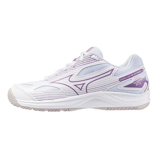 Mizuno Cyclone Speed 4 男女 排球鞋 羽球鞋 室內運動 緩衝 白 紫 [V1GC238010], , large
