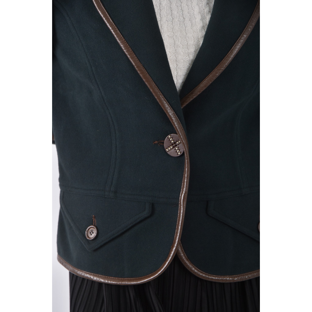 (M) jetezo西裝羊毛綁帶綠色外套二手衣, , large