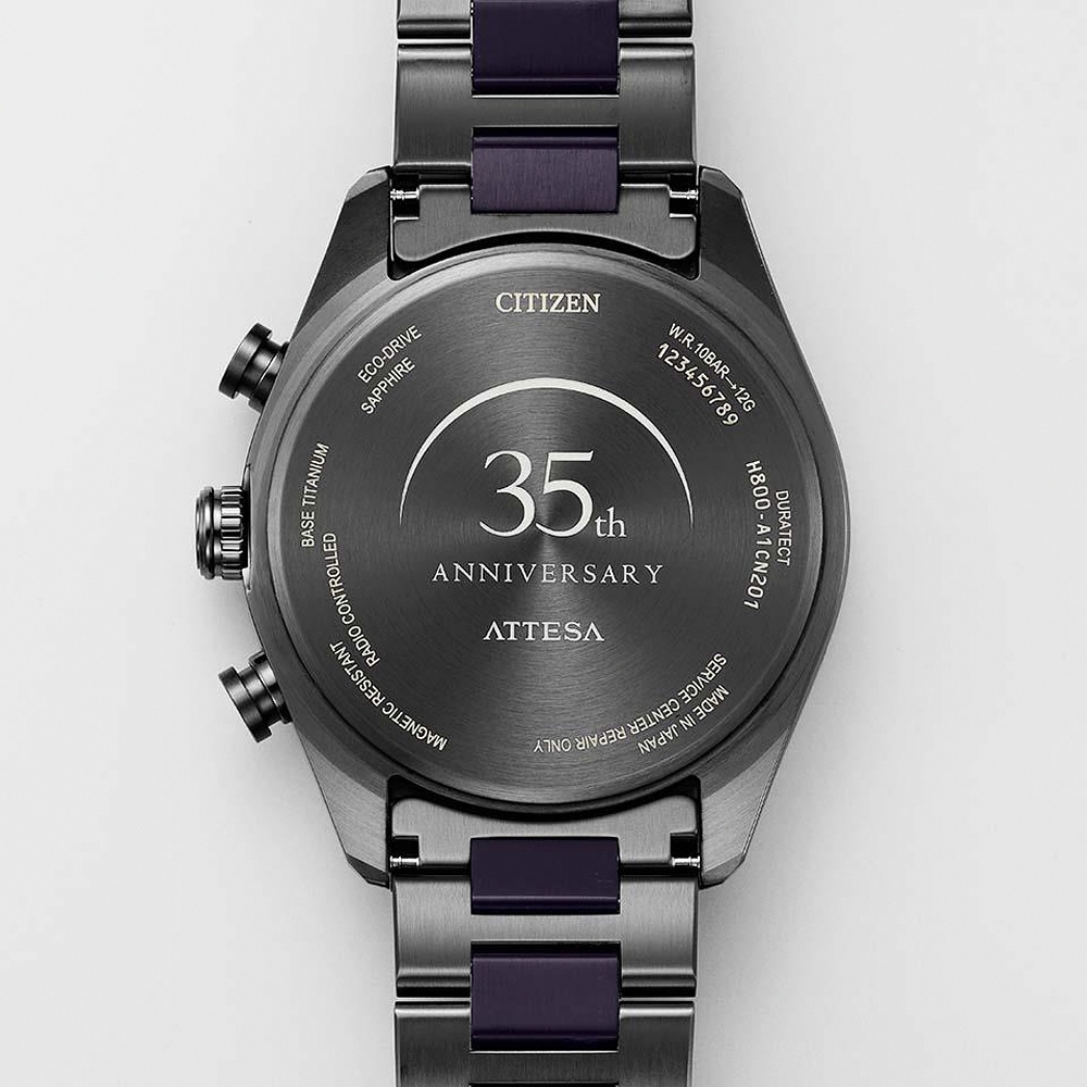 CITIZEN 星辰 湛藍星空 限量 鈦金屬光動能電波萬年曆手錶 AT8187-75E, , large
