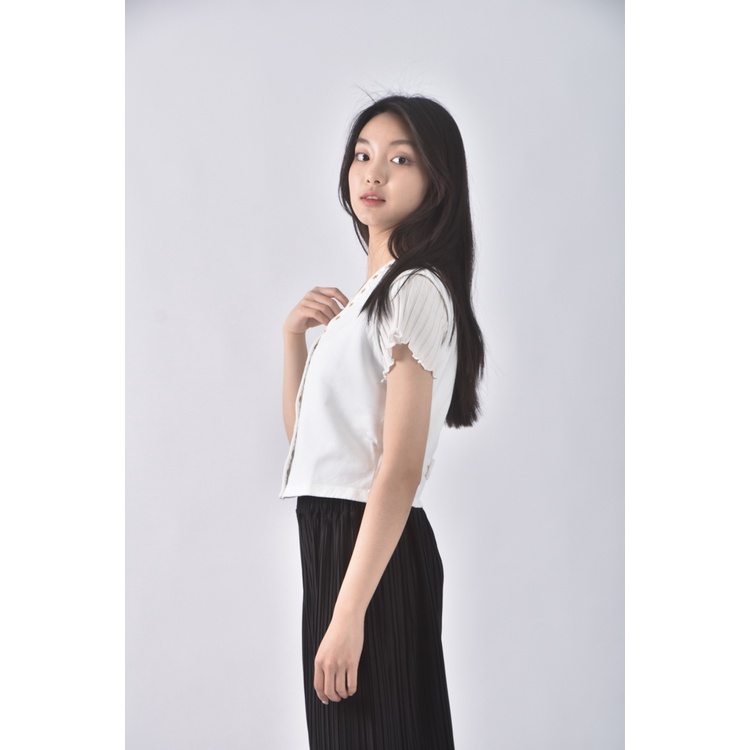 (S) agnes b質感棉質純棉白色外套二手衣, , large