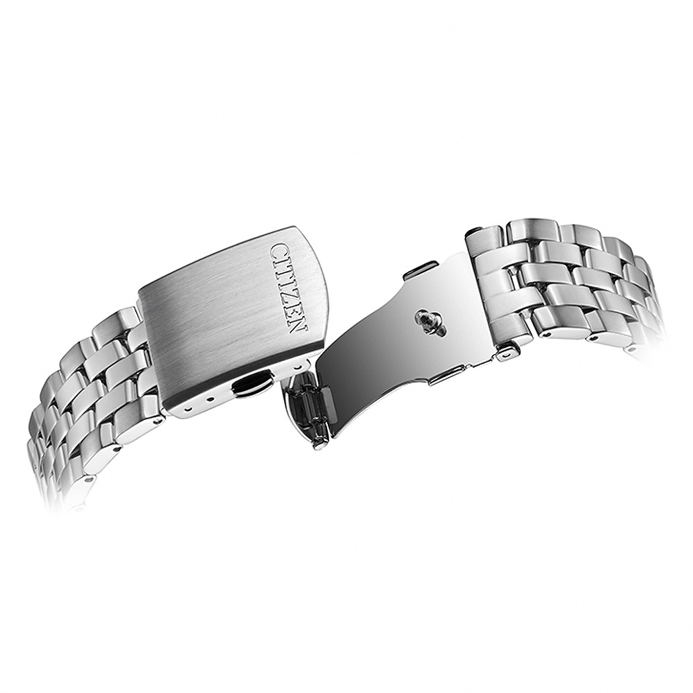 CITIZEN 星辰 光動能復古風計時手錶-銀x紳士綠 AT2149-85X, , large
