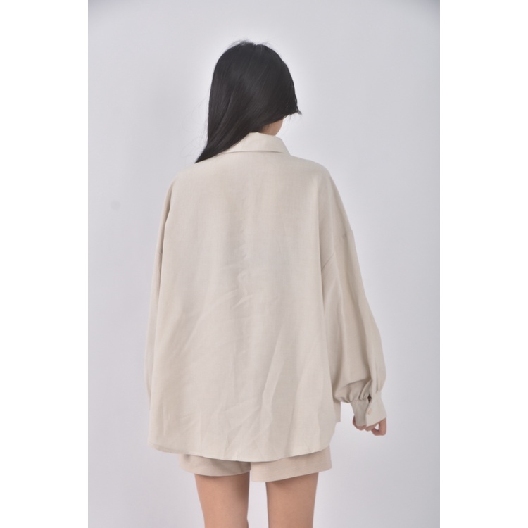 (F) 【智恩私服】質感棉質杏色襯衫上衣二手衣, , large