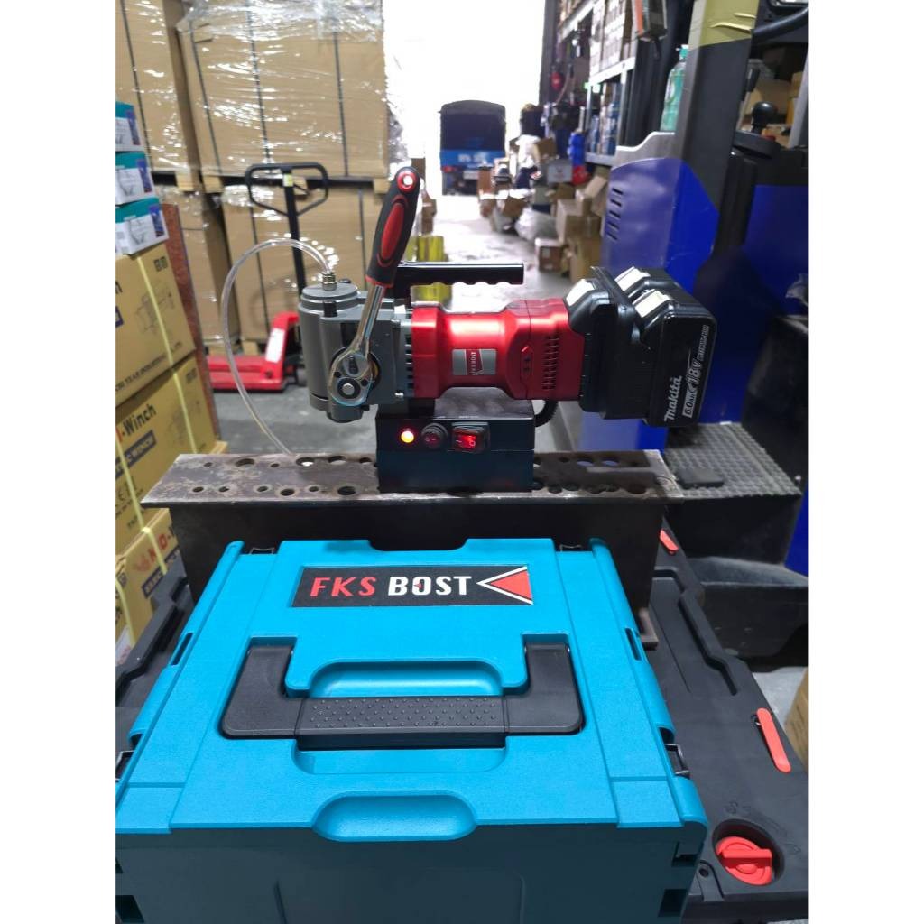 WIN五金 FKS BOST FKS-1835(單主機) 36V臥式磁性鑽台 磁性鑽孔機 鑽孔機 鋼構鑽台 開孔機 鑽台, , large