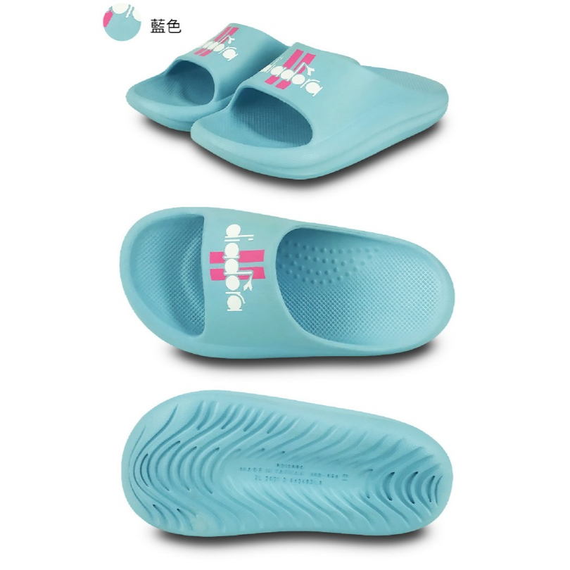 DIADORA迪亞多那 MIT童趣厚底拖鞋 童拖鞋 童鞋 台灣製造 緩震 Q彈 舒壓 人體工學 防滑 黑 寶藍 粉 藍, , large