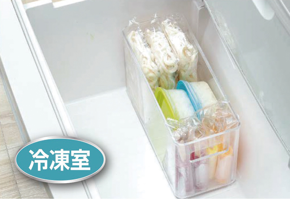 【bestco】日本製透明深型冰箱收納盒 中款(冷藏冷凍專用/開孔式把手設計), , large