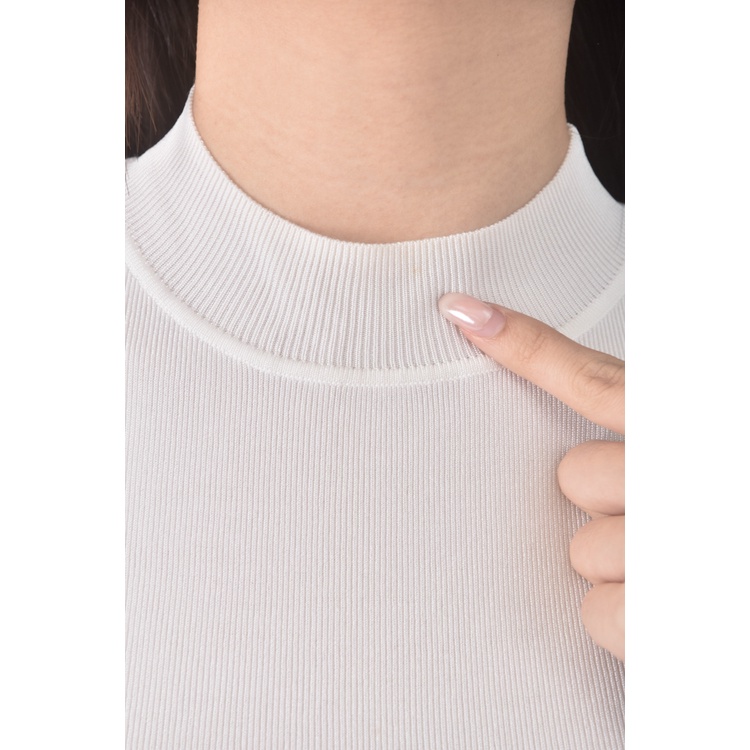 (S) moma質感圓領白色長袖上衣二手衣, , large