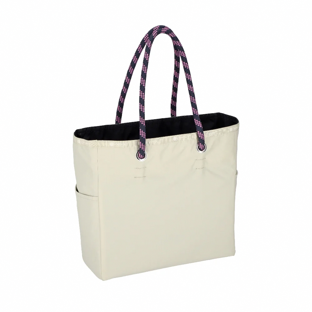 Lesportsac Medium Two-Way Tote 雙面托特包 購物袋 手提袋 便當袋 送禮 禮物 推薦(米白墨黑雙色), , large