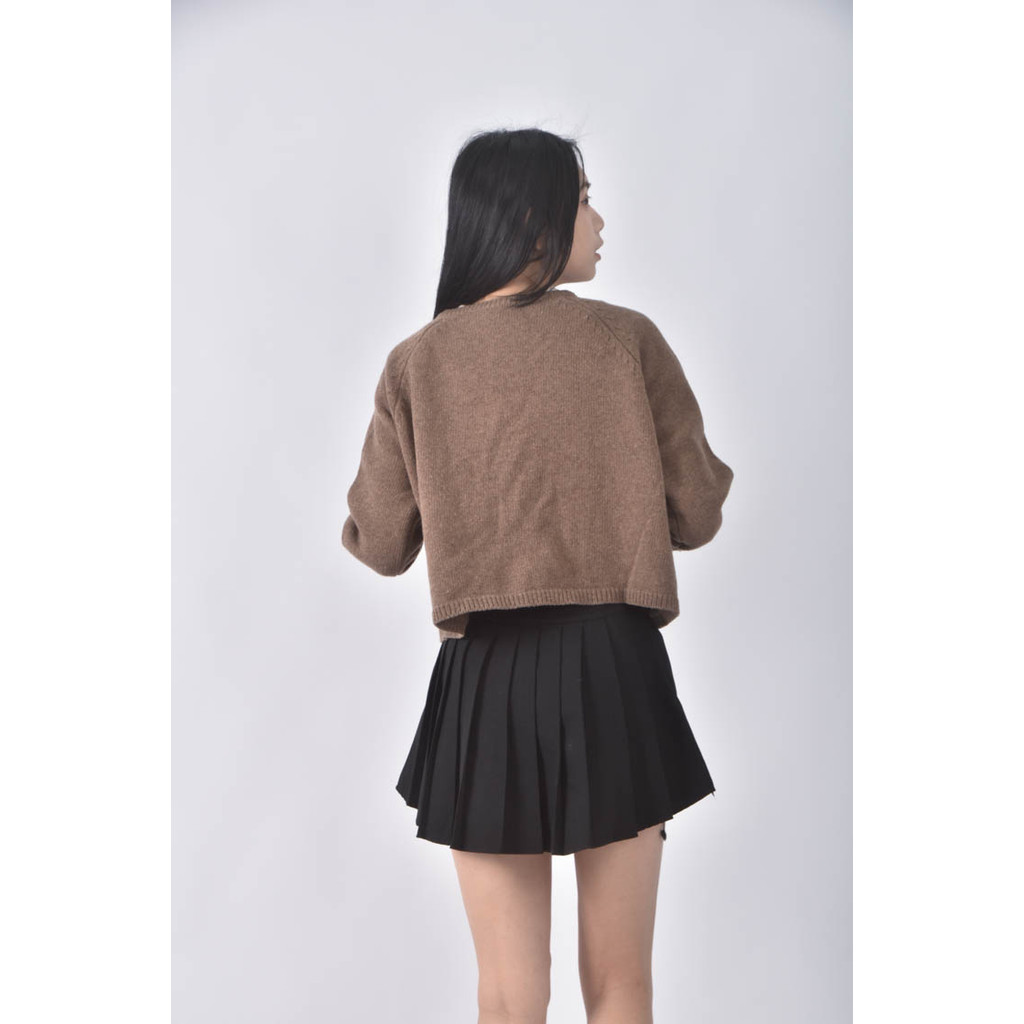 (L) 排扣棕色外套二手衣, , large