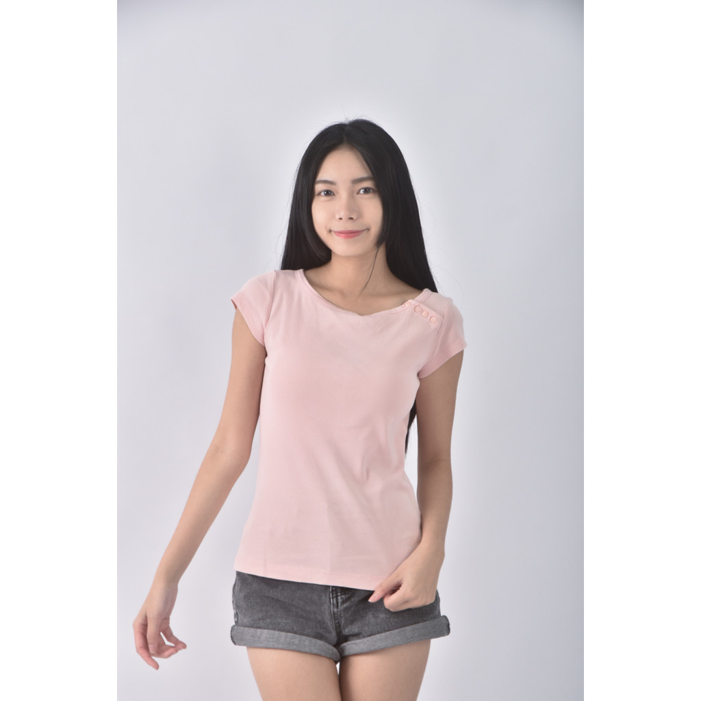 (S) g2000圓領粉色短袖上衣二手衣, , large