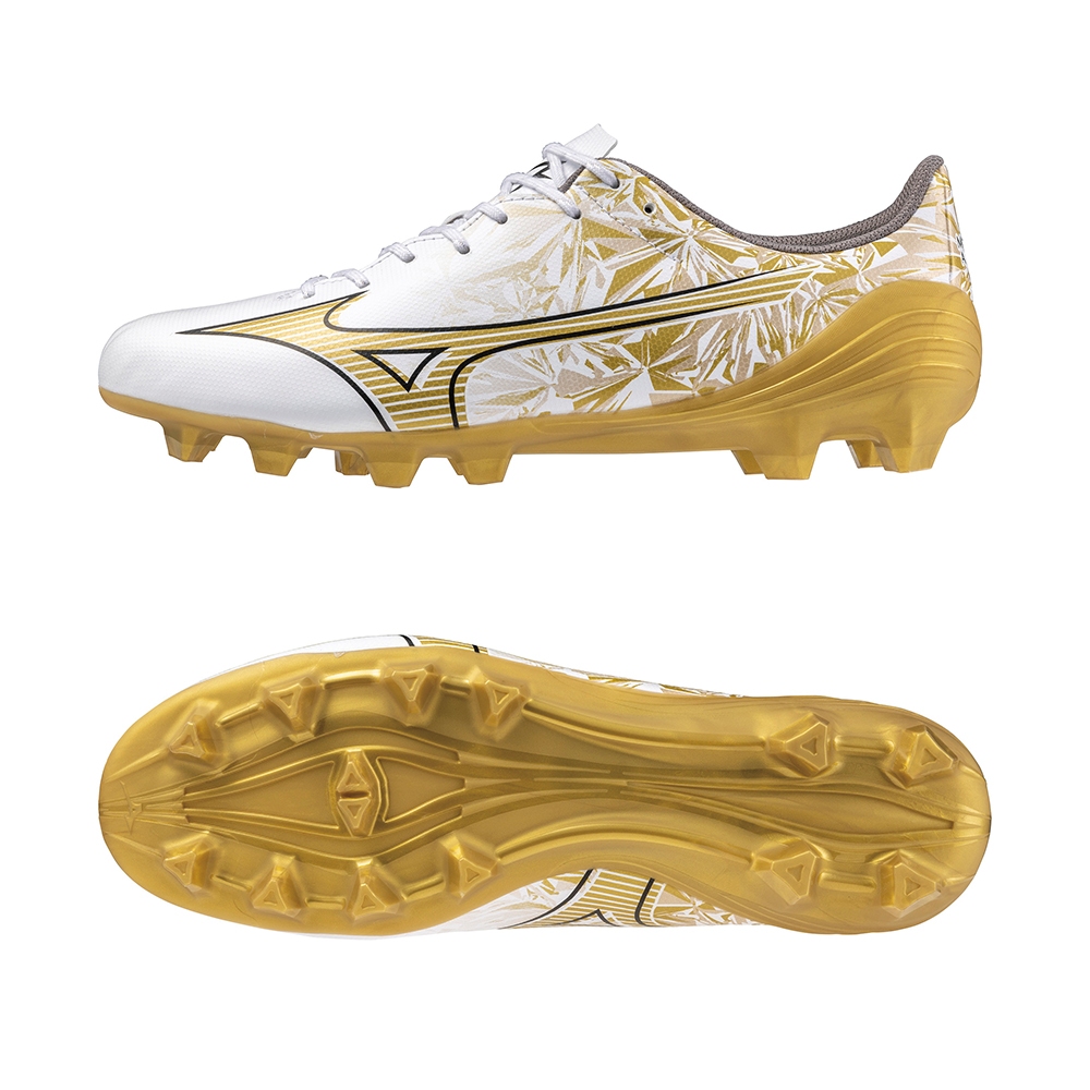 MIZUNO α SELECT 一般楦 成人足球釘鞋 草地 白x金 P1GA246550 23FWO 【樂買網】, , large